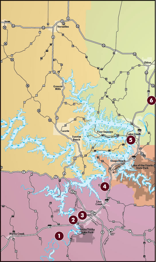 Lake of the Ozarks Wine Trail Map